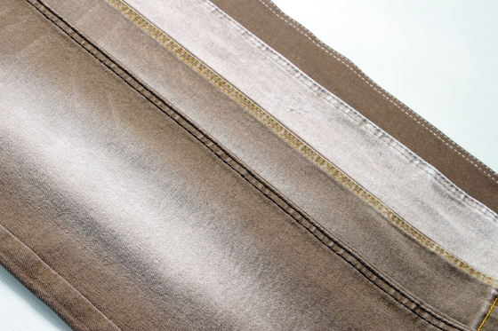 Kleurrijke lichte stretch denim stof in khaki