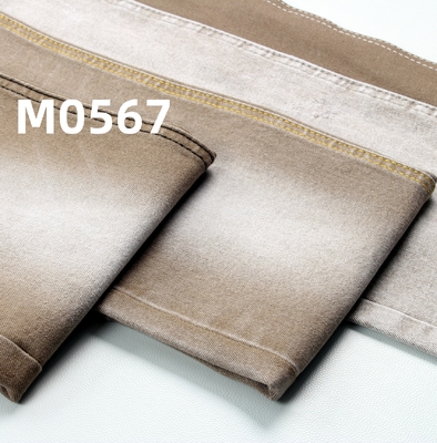 Kleurrijke lichte stretch denim stof in khaki