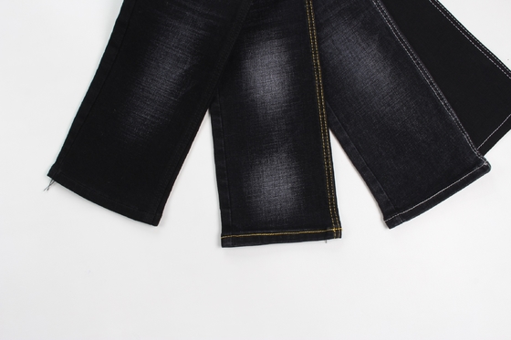 12 oz zwart en zwart achterkant kruisdoorsnede slub denim jeans stof