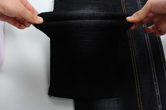 12 oz zwart en zwart achterkant kruisdoorsnede slub denim jeans stof
