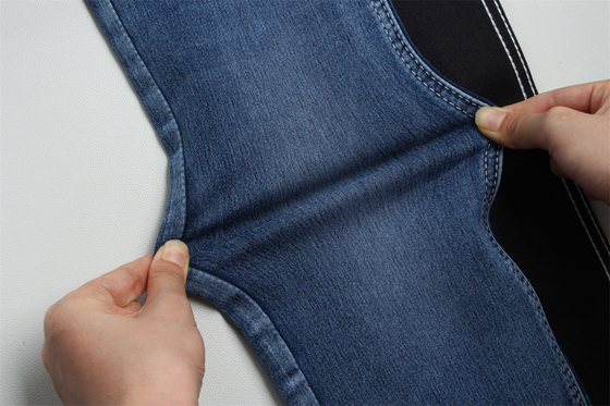 10.5 oz Satine Denim Stof Voor Vrouwen Jeans High Stretch Super Dark Blue
