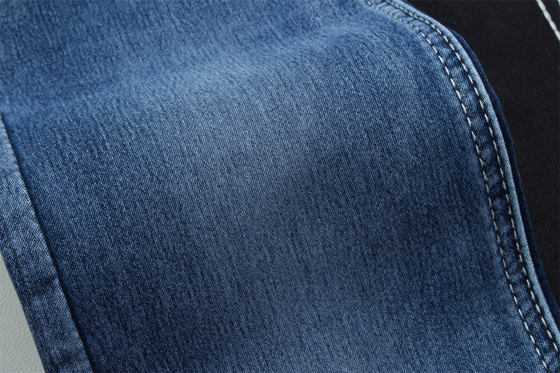 10.5 oz Satine Denim Stof Voor Vrouwen Jeans High Stretch Super Dark Blue