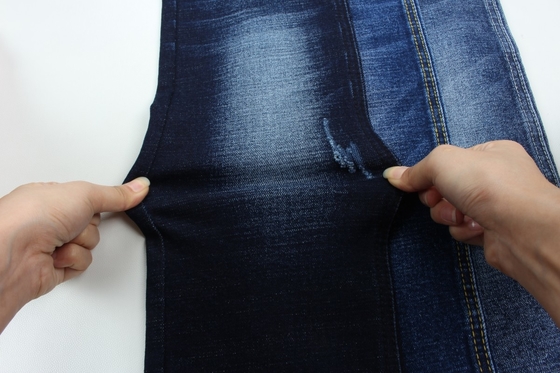 Groothandel 13,3 oz donkerblauw TR weft slub denim broek stof