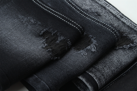 11.5oz Denim Stof Stijf 56%C 44%P Zwart En Zwart Achterkant Voor Brand Style Jeans Boyfriend Style Zachte Handfeel