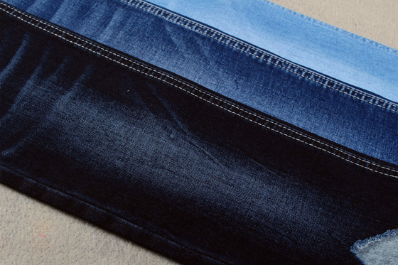 Indigo Blauw High Stretch Slub Denim Stof Voor Jeans