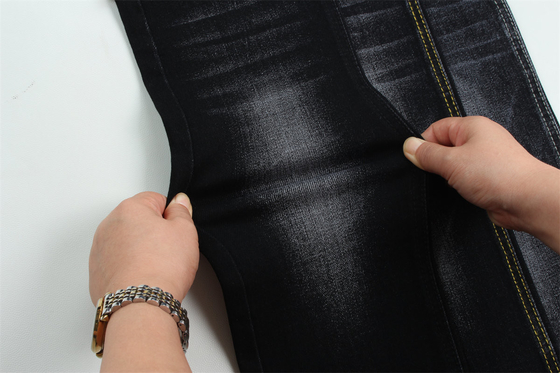 Zwart Zwart katoen polyester rayon spandex denim stof voor jeans