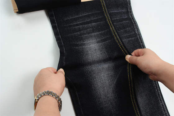 Zwart Zwart katoen polyester rayon spandex denim stof voor jeans