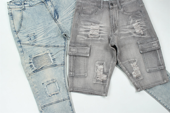 190cm breed ring slub stretch denim stof voor mannen jeans