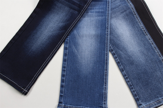 Donkerblauw Zwart Achterkant Goed Stretch Denim Stof Voor Jeans