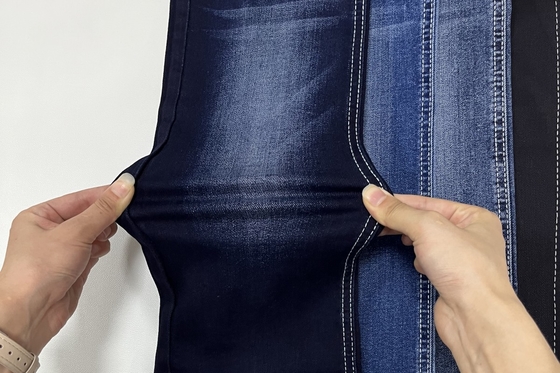 Donkerblauw Zwart Achterkant Goed Stretch Denim Stof Voor Jeans