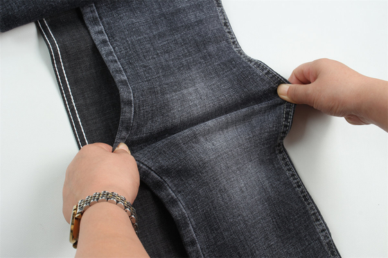Topkwaliteit Donker Zwart Kruisband Stretch Denim Stof Voor Mannen Jeans
