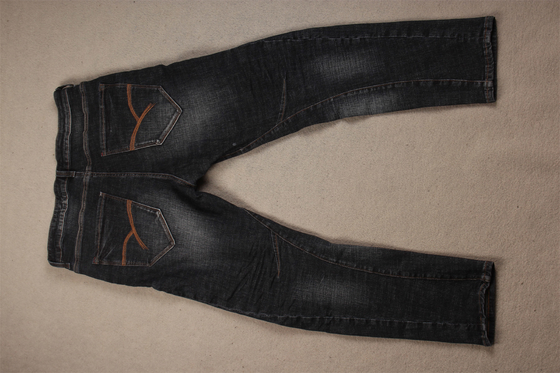 Topkwaliteit Donker Zwart Kruisband Stretch Denim Stof Voor Mannen Jeans