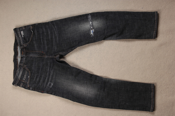 Topkwaliteit Donker Zwart Kruisband Stretch Denim Stof Voor Mannen Jeans