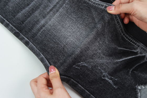 Topkwaliteit Donker Zwart Stretch Denim Stof Voor Jeans