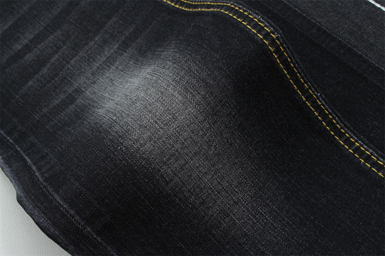 Donkere zwarte kleur High Stretch Slub Denim Stof voor kinderen en vrouwen Jeans