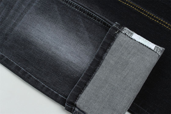Donkere zwarte kleur High Stretch Slub Denim Stof voor kinderen en vrouwen Jeans