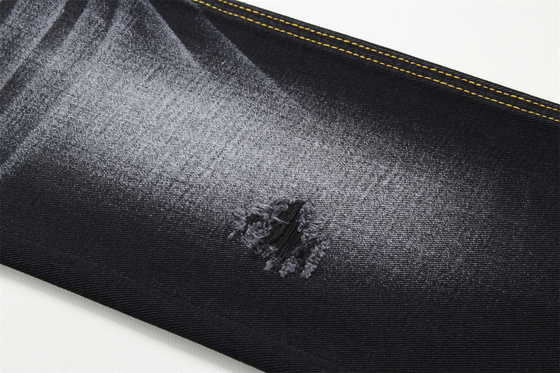 10.5oz Zwarte Denim Stof Stijf 100% Katoen Zwart En Zwart Achterkant Voor Stijl Jeans Jongen Vriend Stijl Zachte Handgevoel Vrouwen