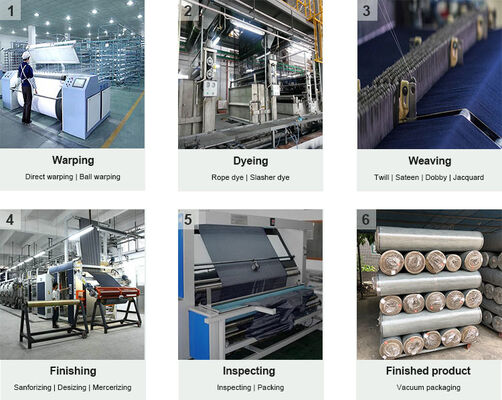 9.8oz Zwavelzwart Warp Slub Denim stof 100% katoen ontginnings jeansstof