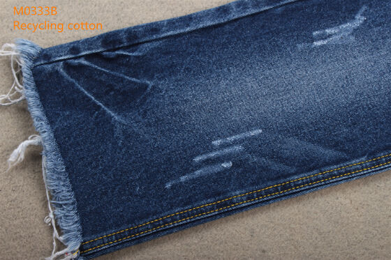 Nieuwe modetrend Recycling katoen Denim stof 12% Recycling katoen en 88% katoen 11 OZ milieuvriendelijk