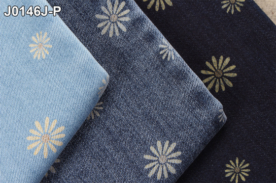 De bloem Gedrukte van de de Stoffenrek van de Denimkeperstof Grondstof voor de Manier van Vrouwenjeans