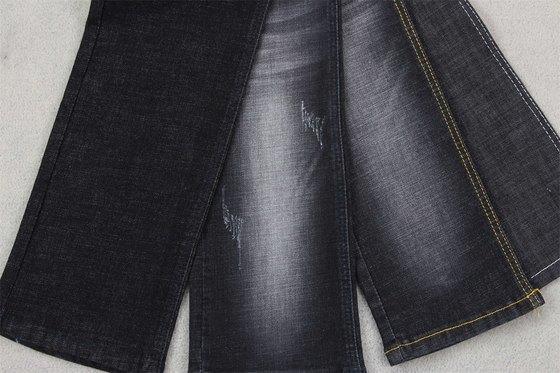 Eens Sanforizing Crosshatch-de Lont Volledige Rek 160cm van de Denimstof Zwarte 10,3