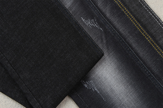 Eens Sanforizing Crosshatch-de Lont Volledige Rek 160cm van de Denimstof Zwarte 10,3