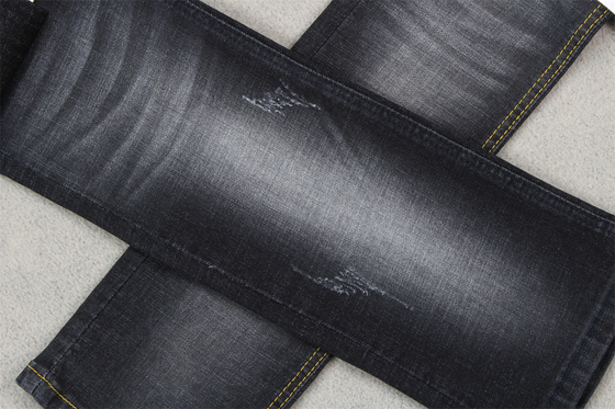 Eens Sanforizing Crosshatch-de Lont Volledige Rek 160cm van de Denimstof Zwarte 10,3