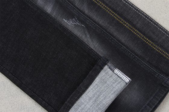 Eens Sanforizing Crosshatch-de Lont Volledige Rek 160cm van de Denimstof Zwarte 10,3