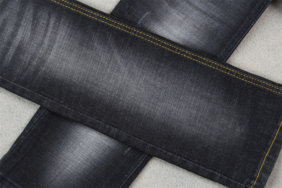 Eens Sanforizing Crosshatch-de Lont Volledige Rek 160cm van de Denimstof Zwarte 10,3