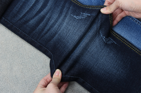 Indigo Blue Crosshatch Denim Stof Slub Vol Stretch 10.3 Eenmalige Jeans Materialen
