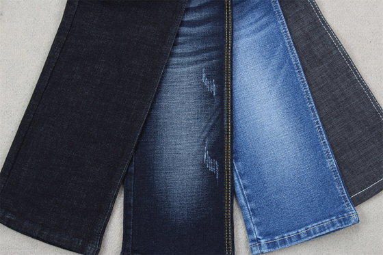 Indigo Blue Crosshatch Denim Stof Slub Vol Stretch 10.3 Eenmalige Jeans Materialen