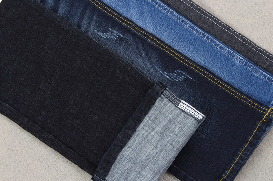 Indigo Blue Crosshatch Denim Stof Slub Vol Stretch 10.3 Eenmalige Jeans Materialen