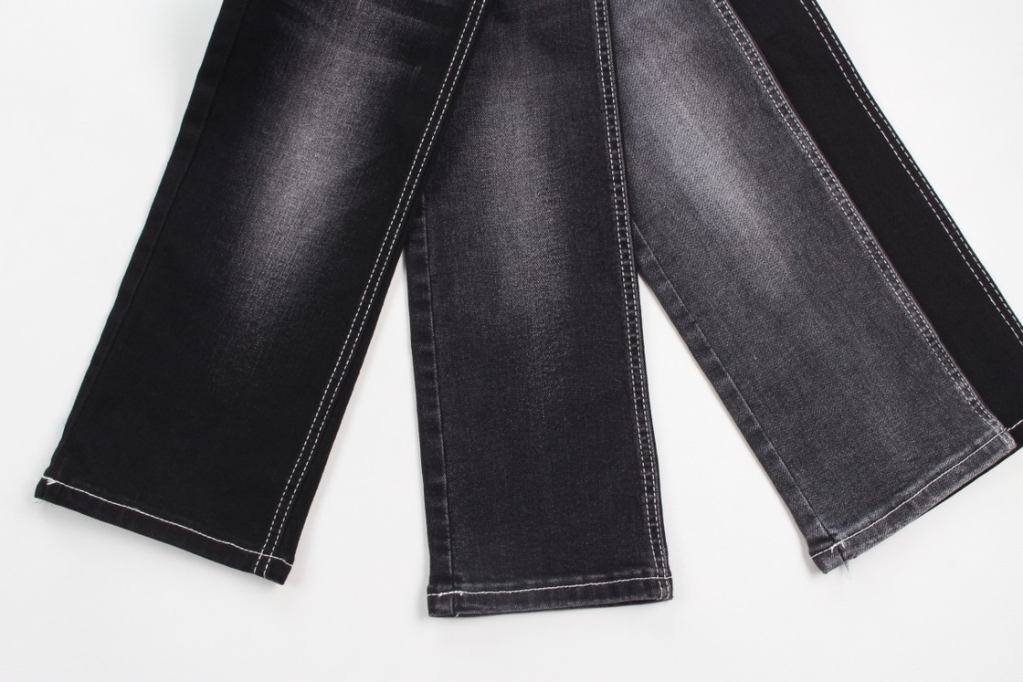Warm verkopen 10 oz warp slub high stretch zwarte achterkant geweven denim stof voor jeans