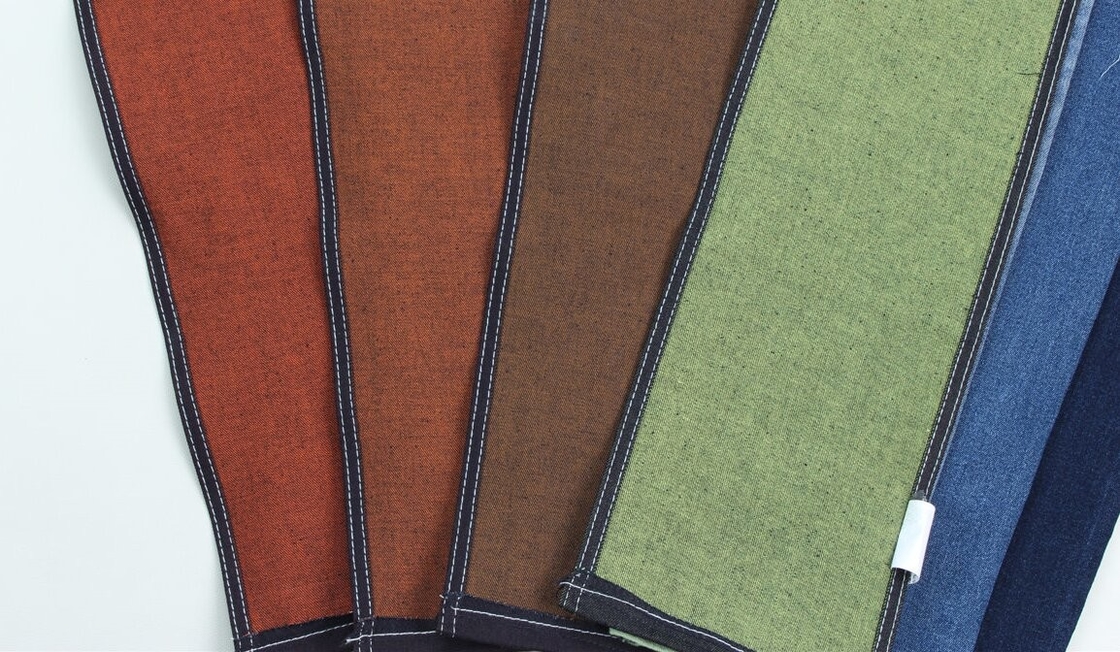 Groothandel 10 oz Kleurrijke achterzijde geweven denim stof voor jeans
