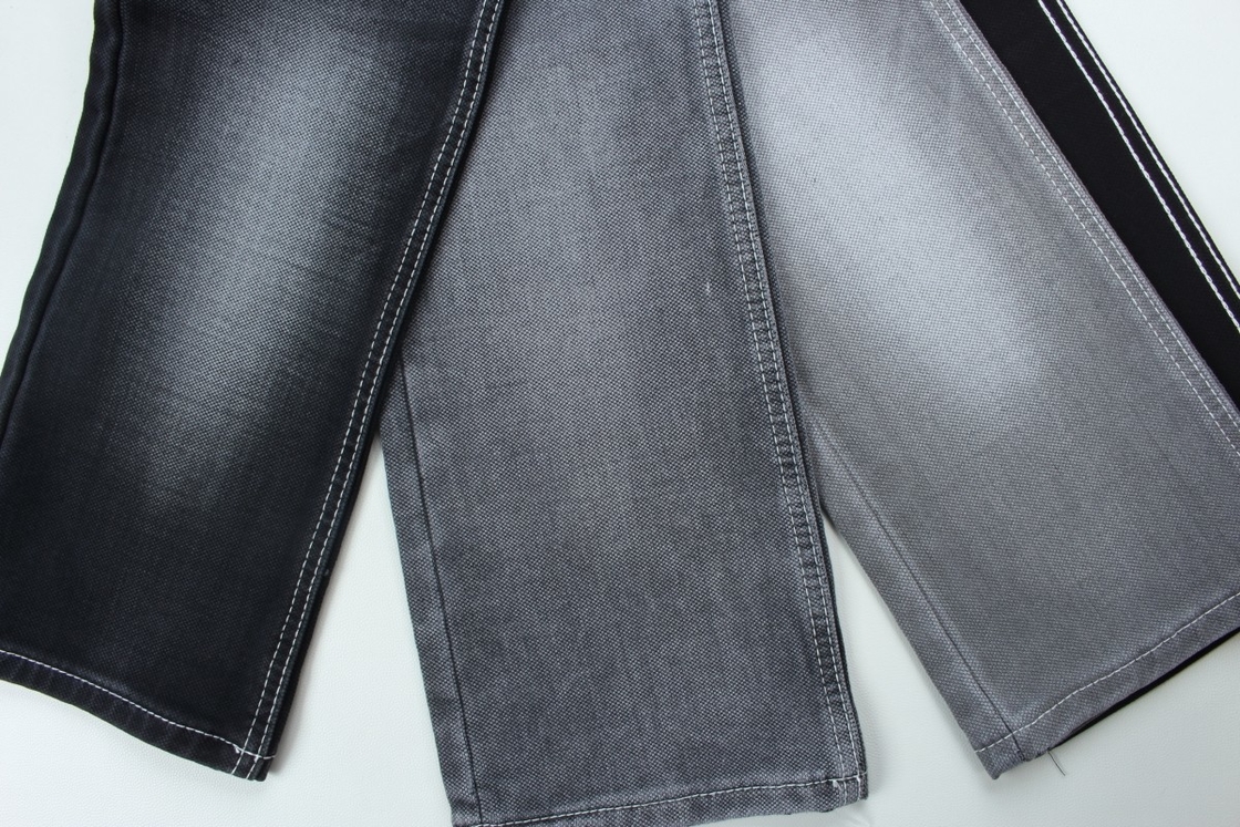 11.5 oz zwarte en kleurrijke achterkant dubbel laag denim jeans stof
