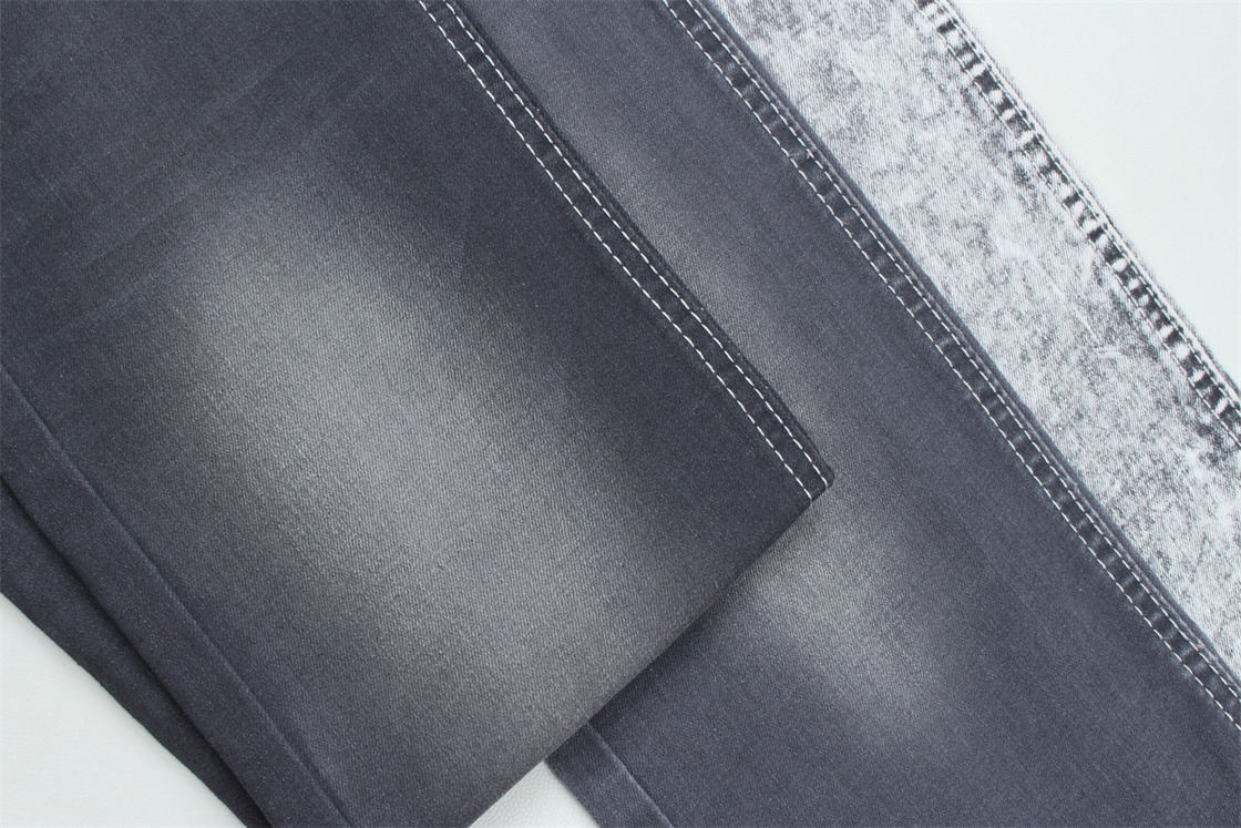 Donkergrijze kleur Stretch Slub Denim Stof Voor jeans