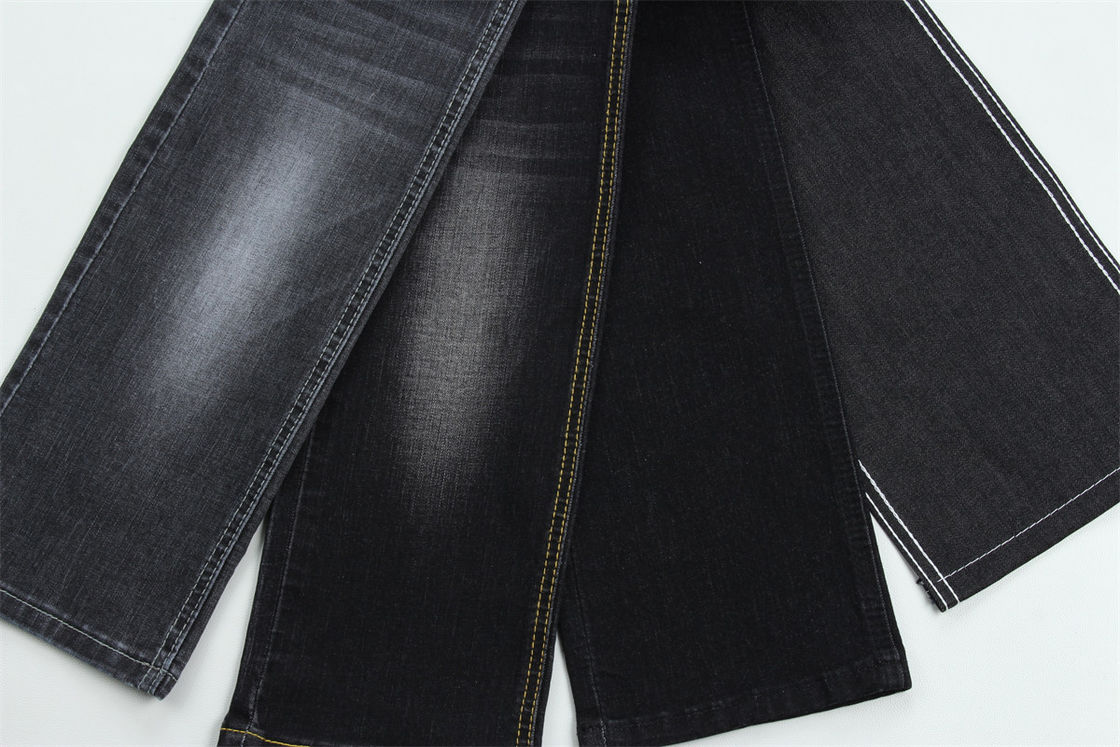 Donkere zwarte kleur High Stretch Slub Denim Stof voor kinderen en vrouwen Jeans
