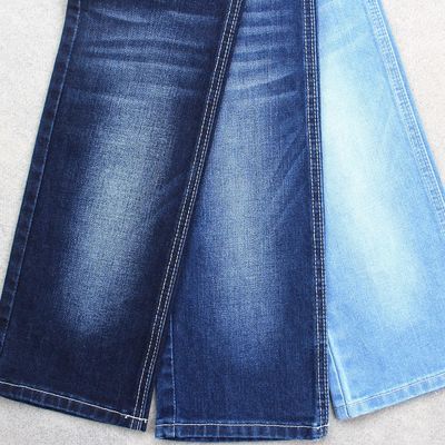 Goede prijs 380gsm van katoenen het Denimstof Polyesterspandex Donkerblauw met Lont Middelgrote Rek online