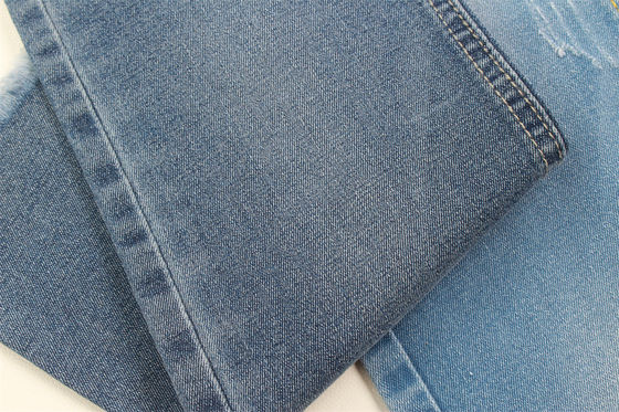 Goede prijs 9.2oz van katoenen het Denimstof het Gerecycleerde Garen Polyesterspandex Donkerblauwe Sanforizing online