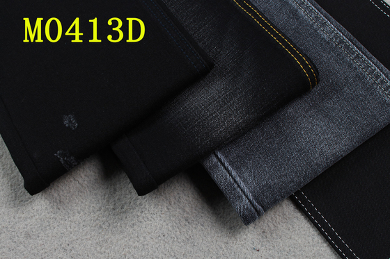 11.5oz Crosshatch Zwavel Zwarte Denim Stof Voor Jeans 2% Spandex High Stretch 58/59 
