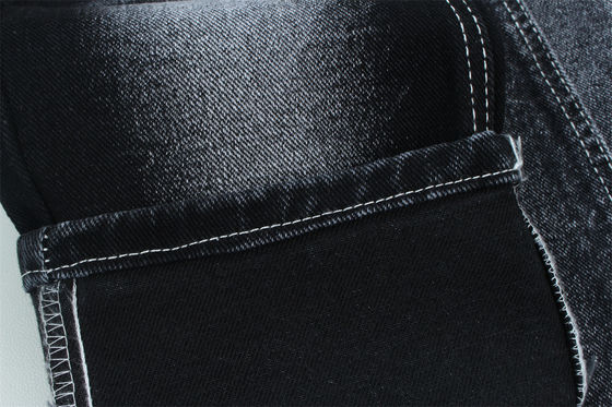 Goede prijs 13.5 oz Low Stretch Heavy Denim Stof Voor Man Werk Draag jeans Zwarte achterkant online