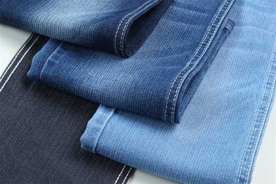 Speciaal spenen 10,3 oz donkerblauw low stretch denim jeans stof