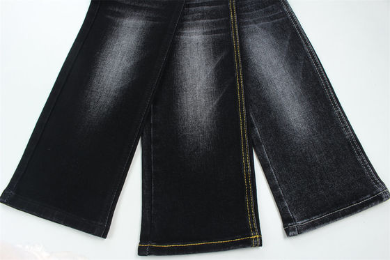 Goede prijs Zwart Zwart katoen polyester rayon spandex denim stof voor jeans online