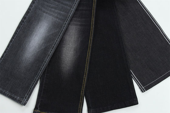 Donkere zwarte kleur High Stretch Slub Denim Stof voor kinderen en vrouwen Jeans
