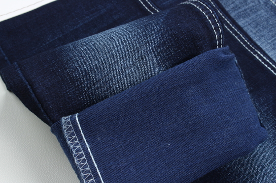 11 Oz Crosshatch Slub Denim Stof 3/1 Weving Donkerblauw
