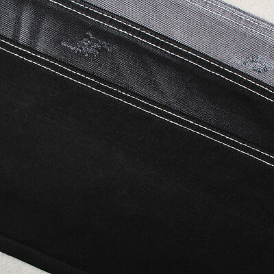 Goede prijs 11,5 oz 55% katoen 45% polyester zwart zwart denim jeansstof online