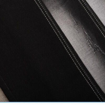 Goede prijs Zwarte kleur nep gebreide witte rug denim stoffen voor jeans met dubbele lagen online