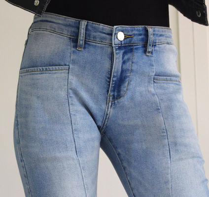 Goede prijs 339gsm 2% hoge stretch denim stof met slub donkerblauw 160cm volledige breedte online